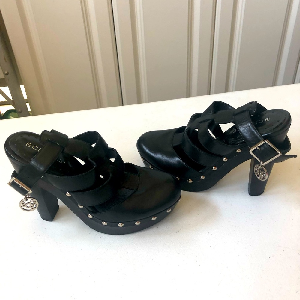 BCBGirls wooden clog heels